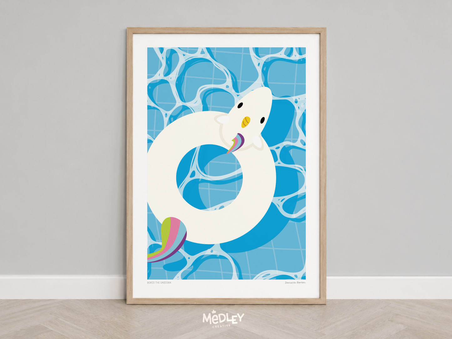Boris the Unicorn | Pool Floatie Art Print