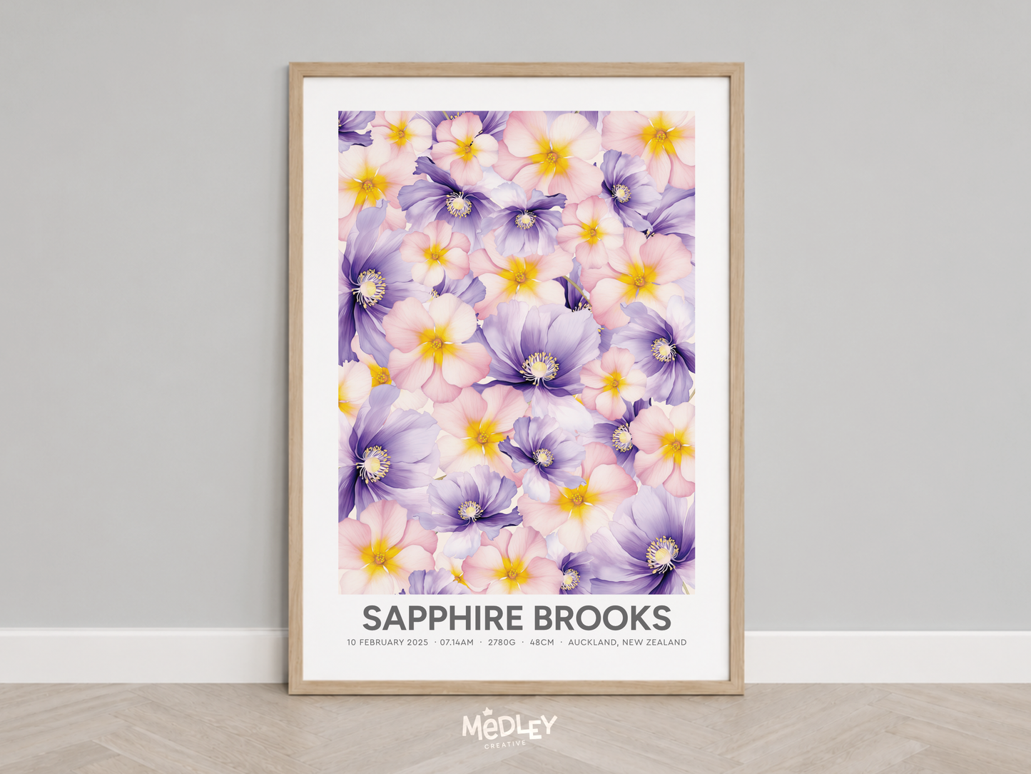 Full Bloom | Baby Keepsake Art Print