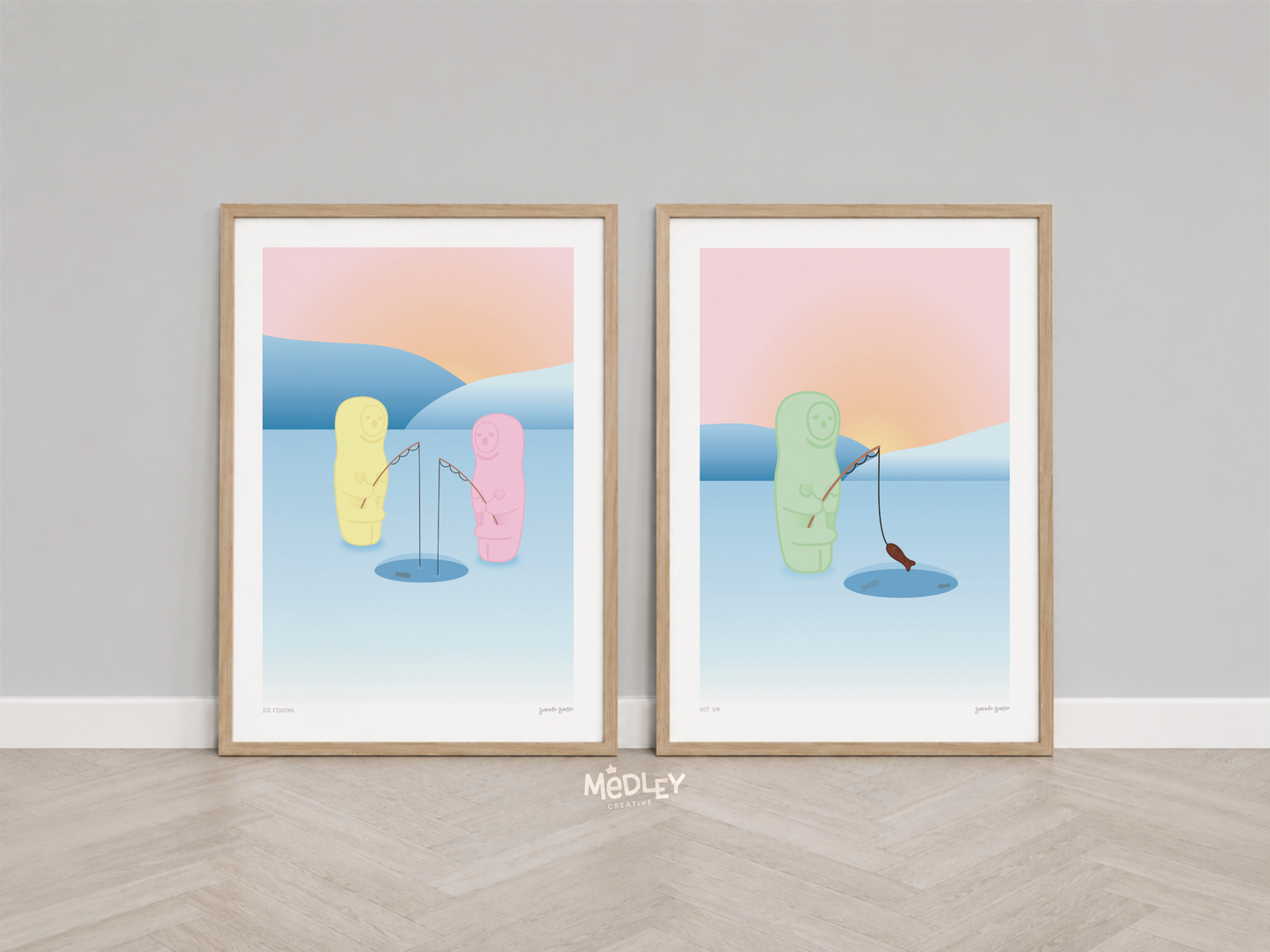Ice Fishing Duo | Art Prints
