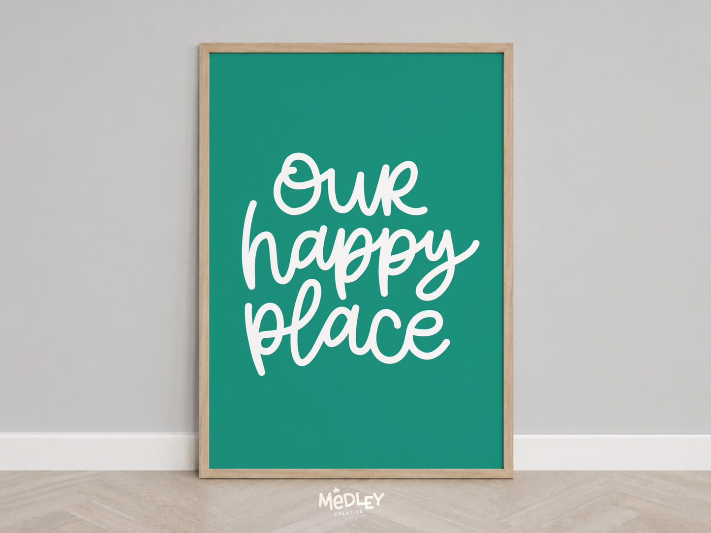Our Happy Place | Teal | Digital Art Print