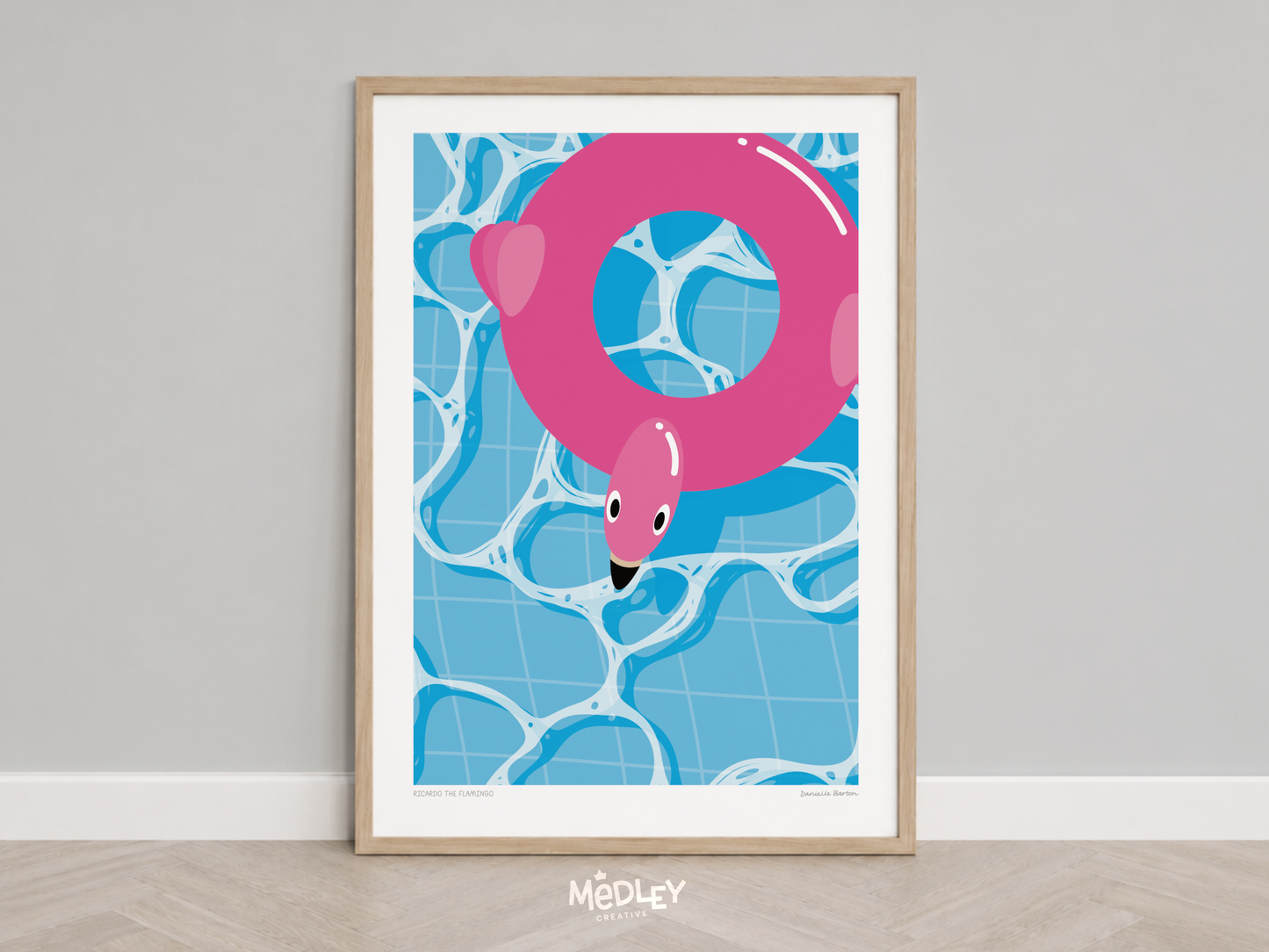 Ricardo the Flamingo | Pool Floatie Art Print