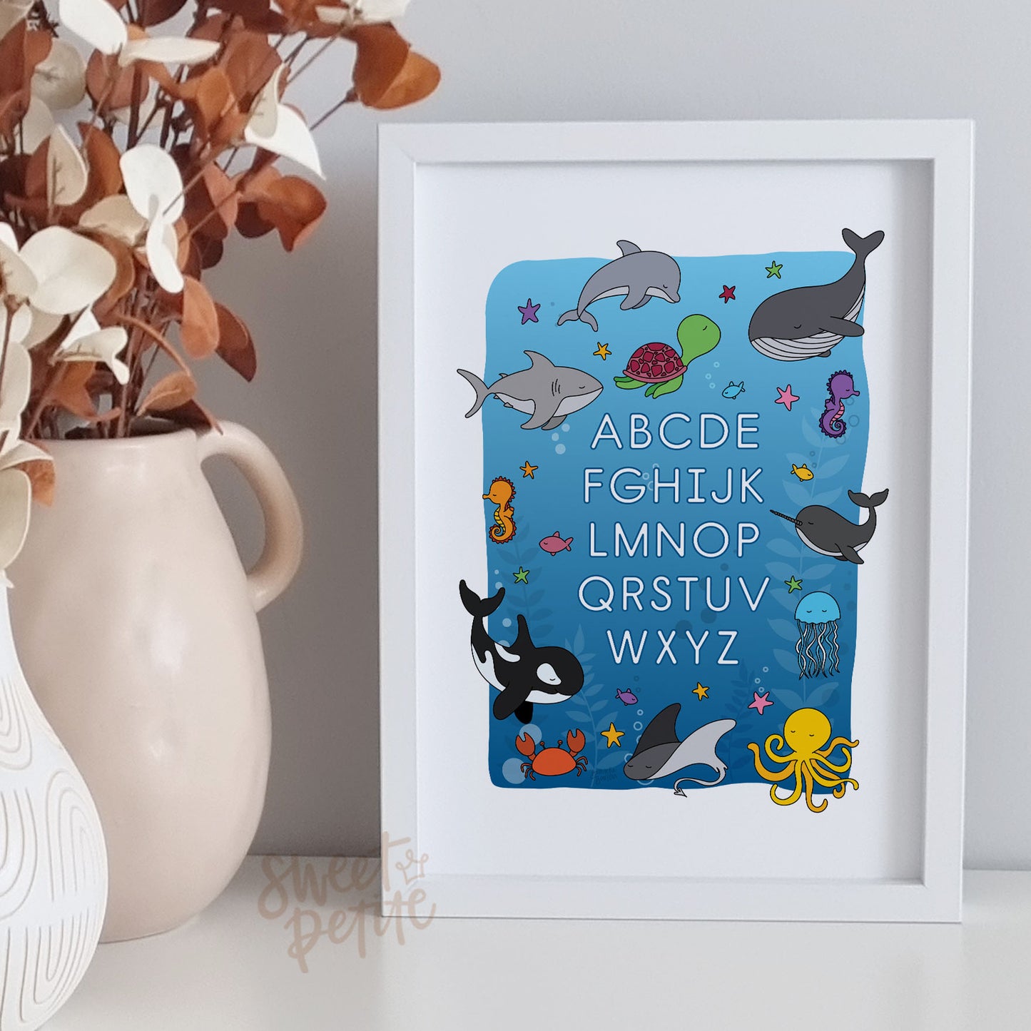 alphabet print - under the sea