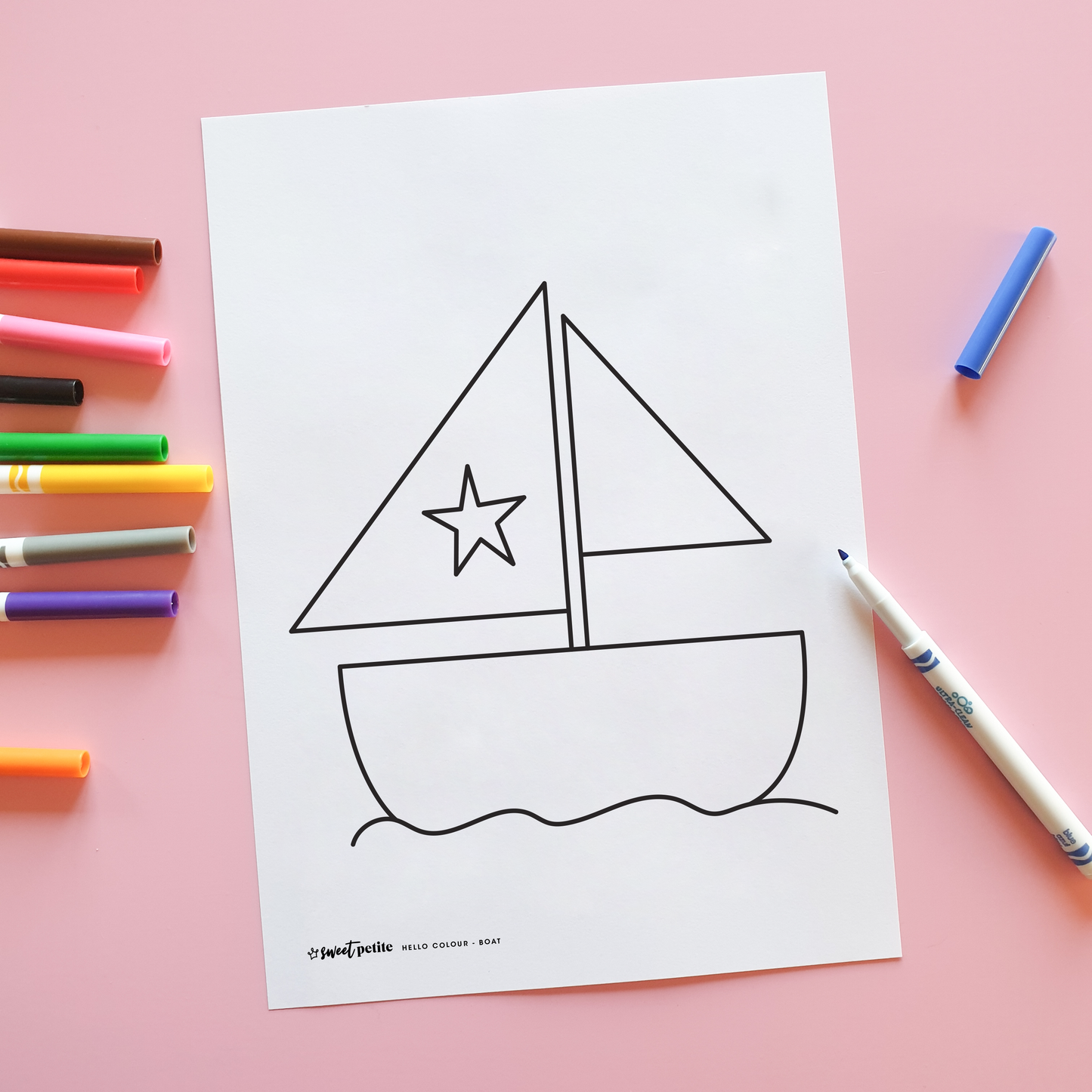 Boat Colouring Page Freebie