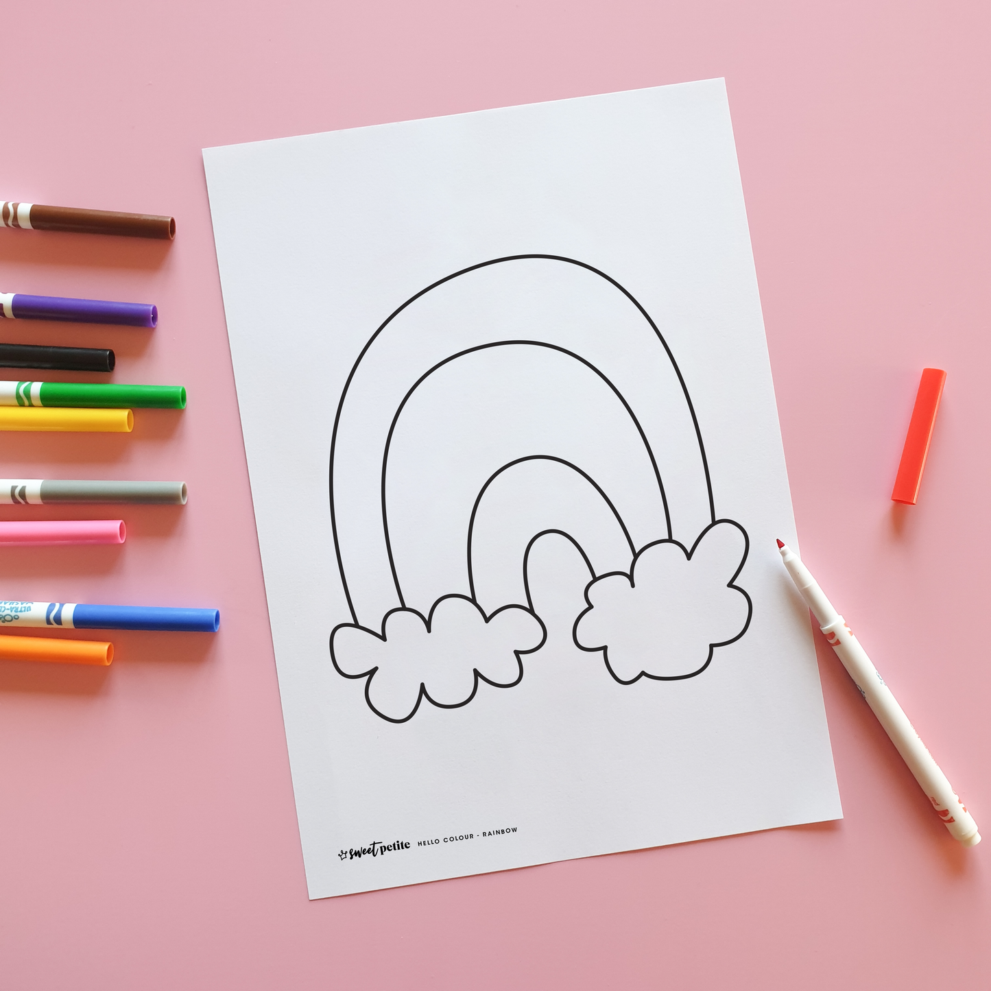 Rainbow Colouring Page Freebie