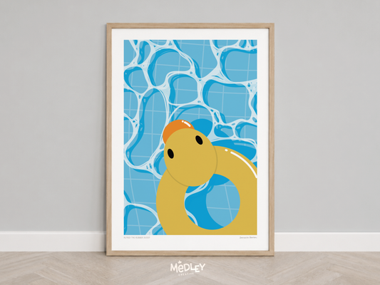 Alfred the Rubber Ducky | Pool Floatie Art Print