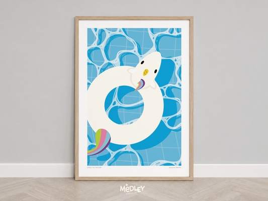 Boris the Unicorn | Pool Floatie Art Print