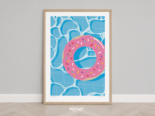 Donut Floatie | Pool Art Print