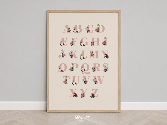 Floral Alphabet Print