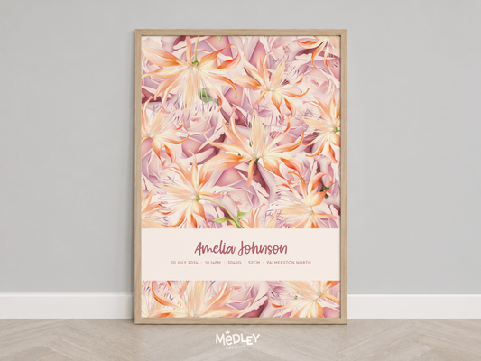 Full Bloom | Baby Keepsake Art Print