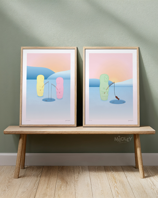 Ice Fishing Duo | Art Prints
