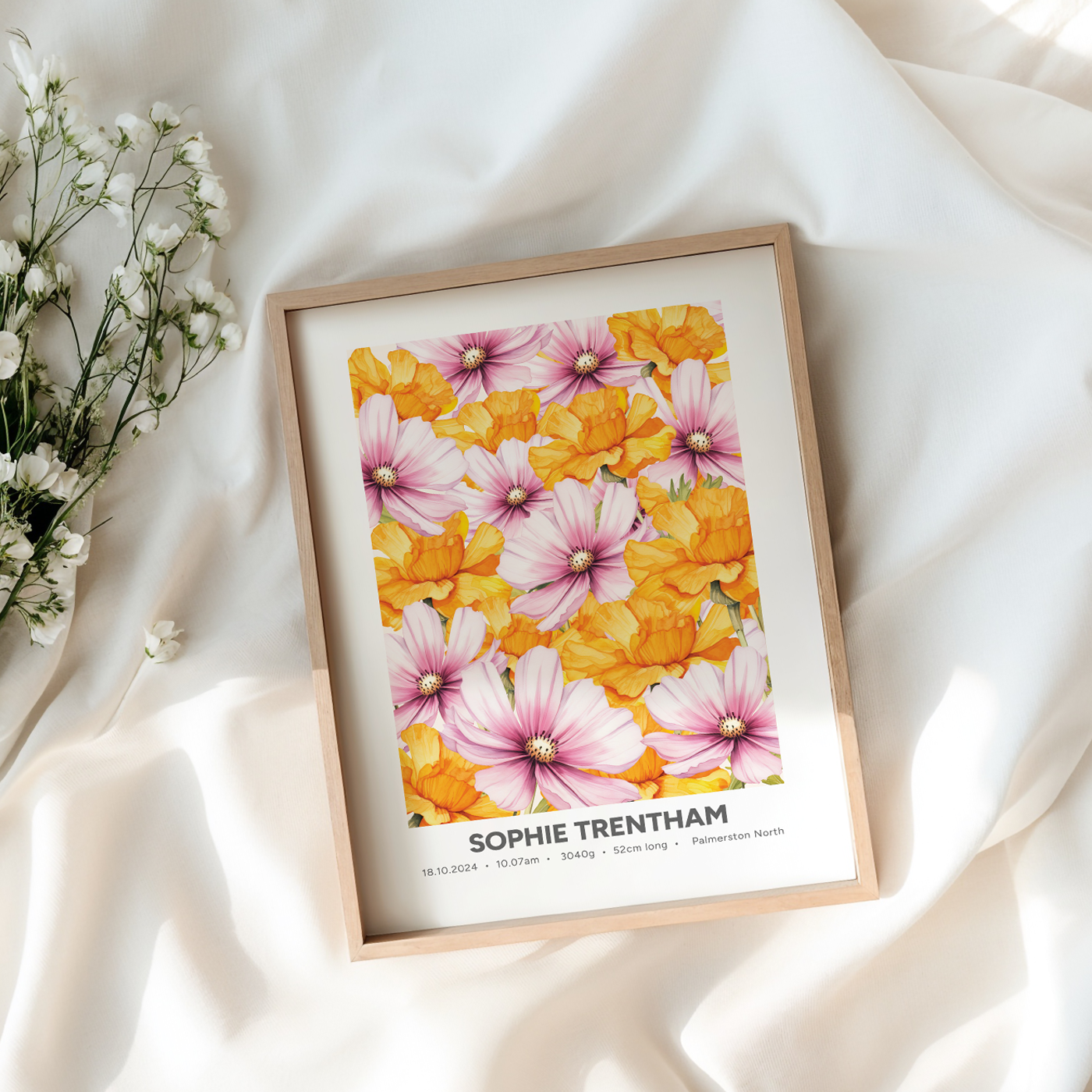 full bloom | baby keepsake print