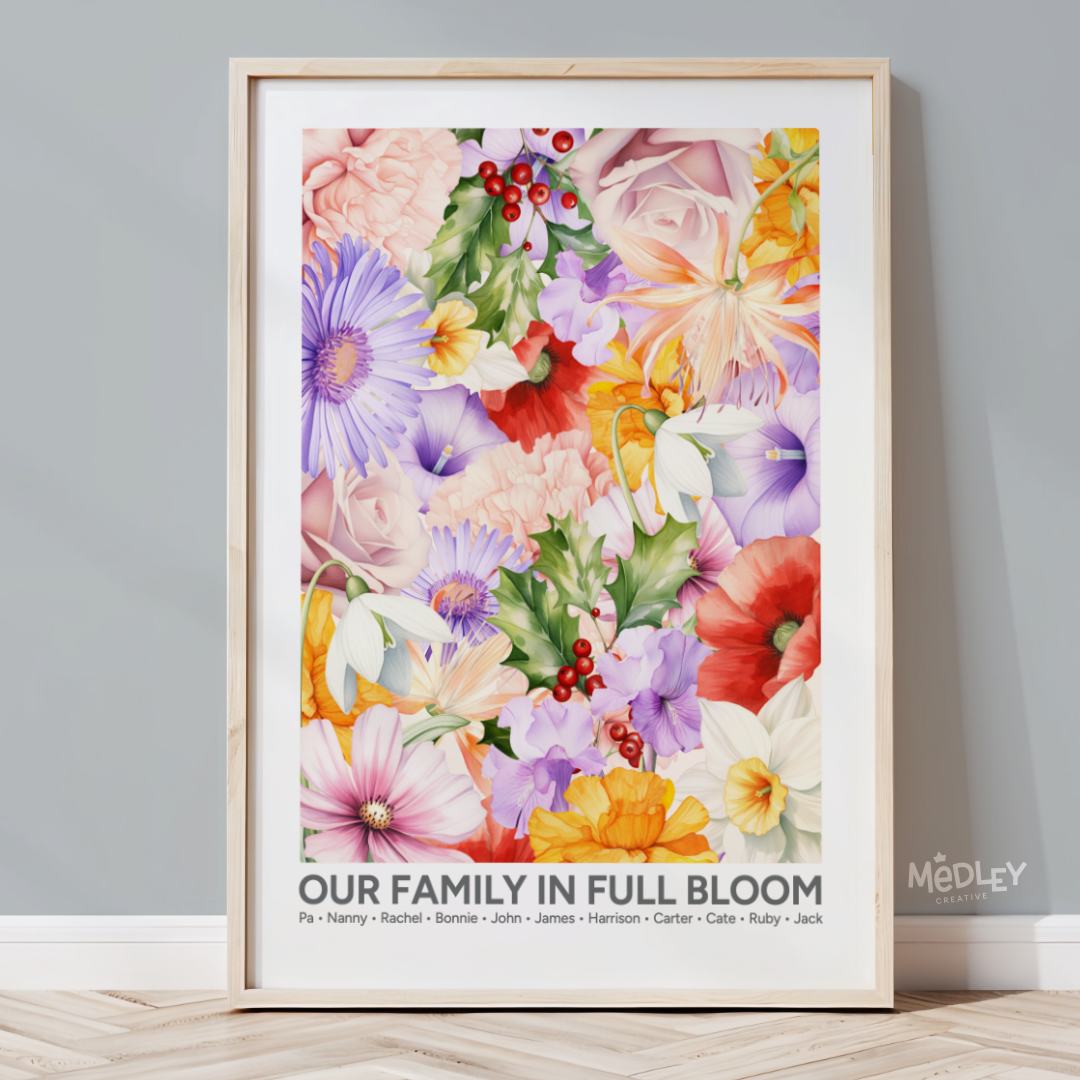 Full Bloom | Family Floral Art Print