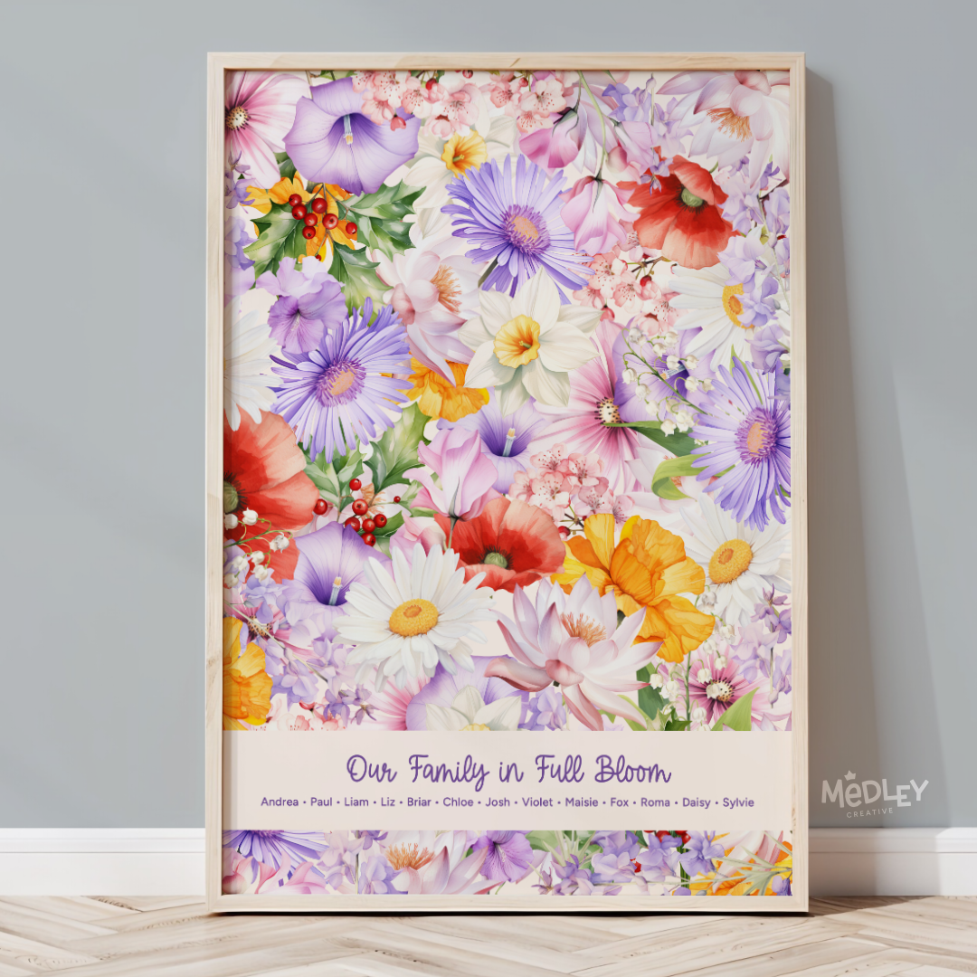 Full Bloom | Family Floral Art Print