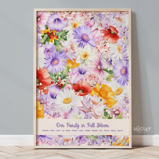 Full Bloom | Family Floral Art Print