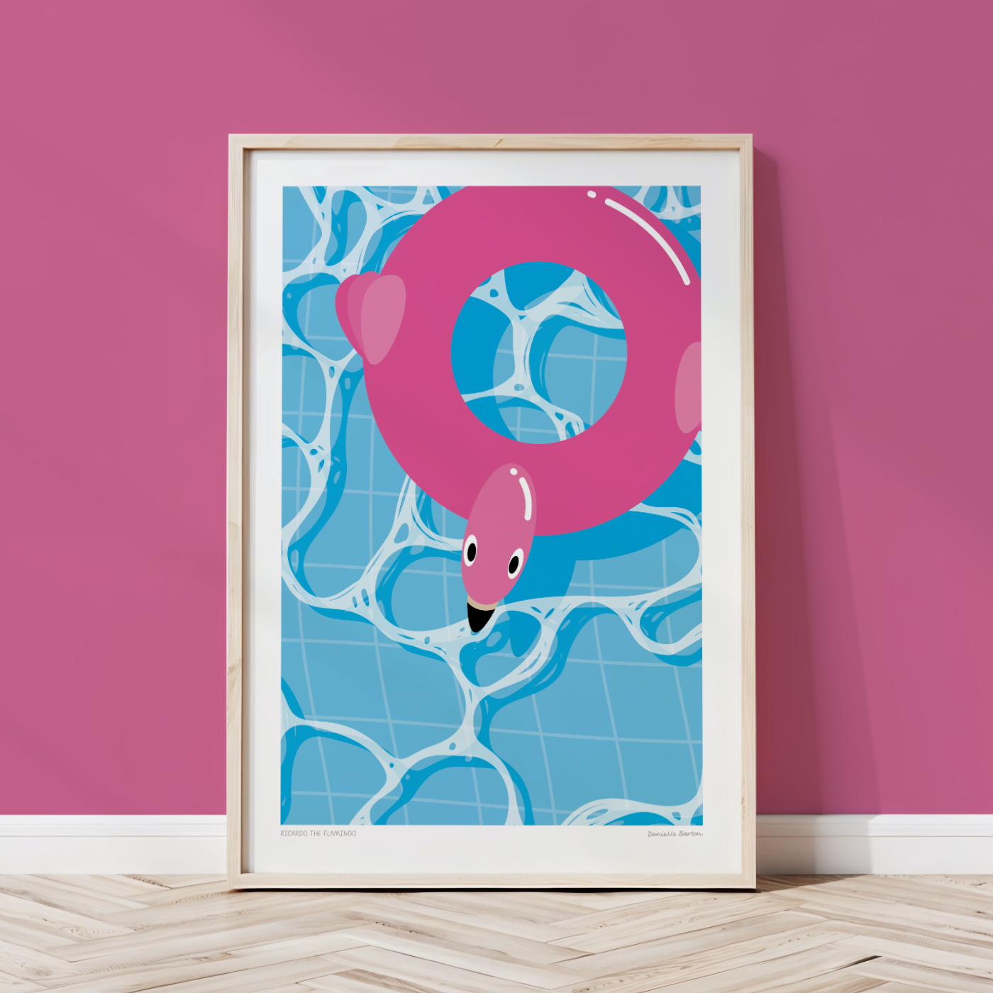 Ricardo the Flamingo | Pool Floatie Art Print