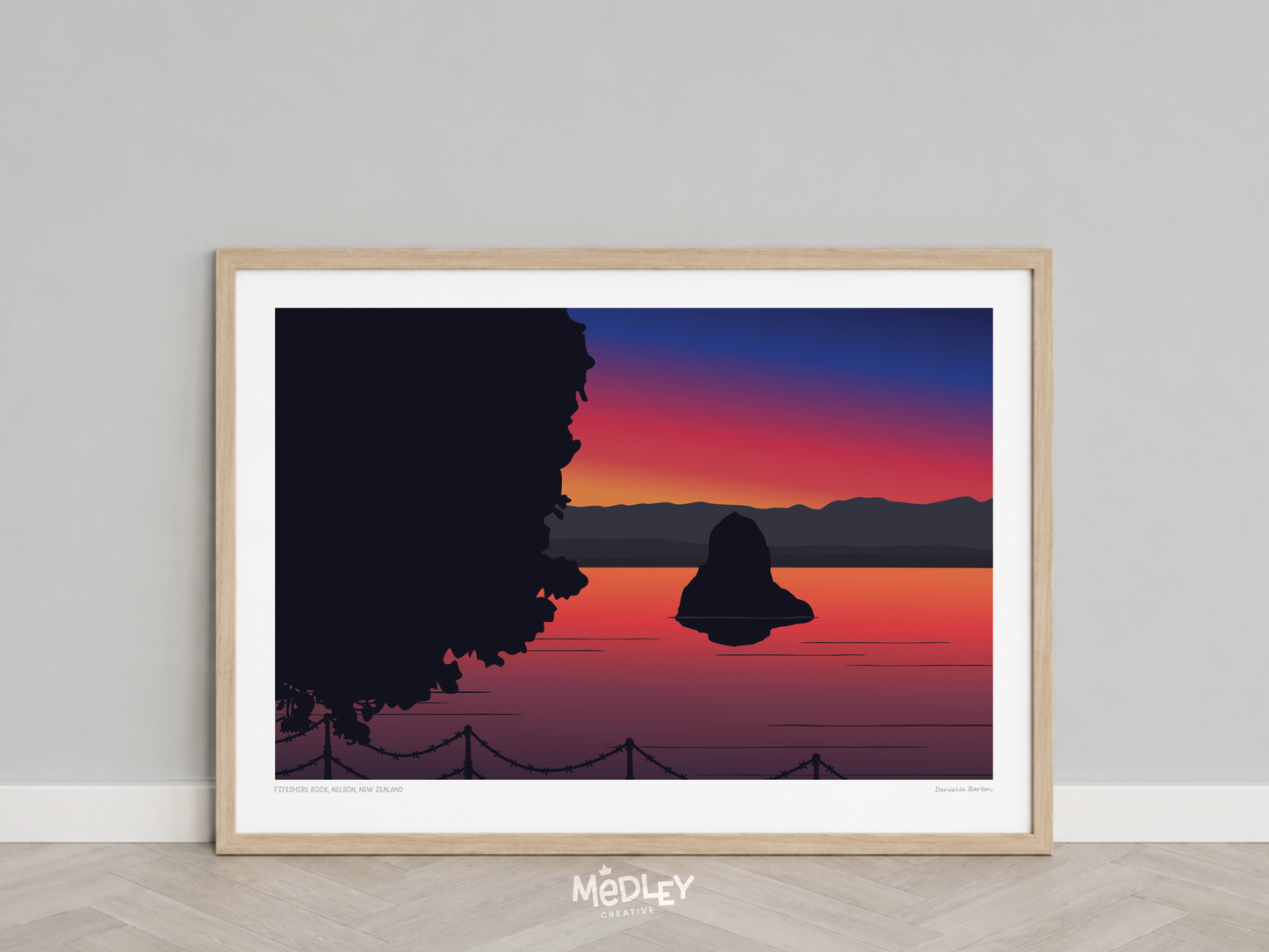 Fifeshire Rock at Sunset | Art Print