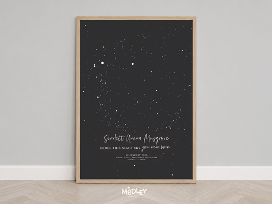 The Night Sky Birth Print