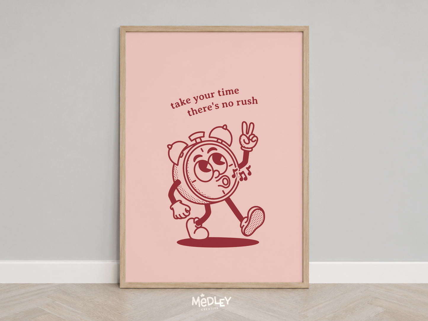 Take Your Time | Pink and Red | Digital Art Print