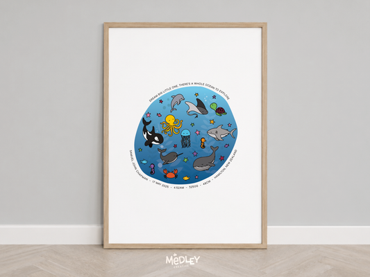 Under the Sea Birth Print