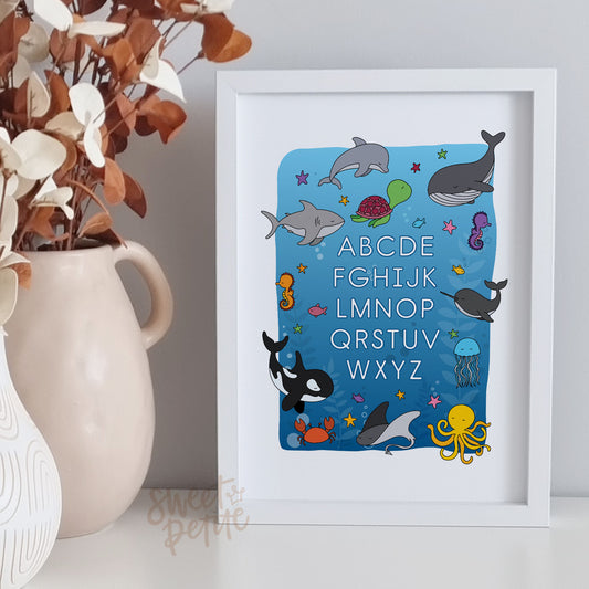 alphabet print - under the sea
