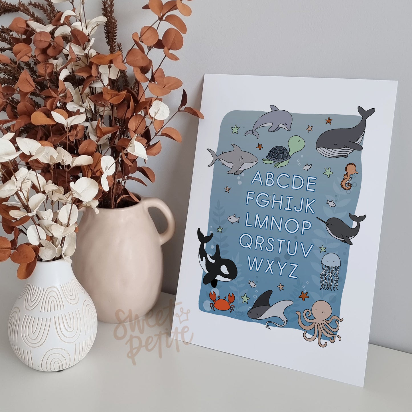 alphabet print - under the sea