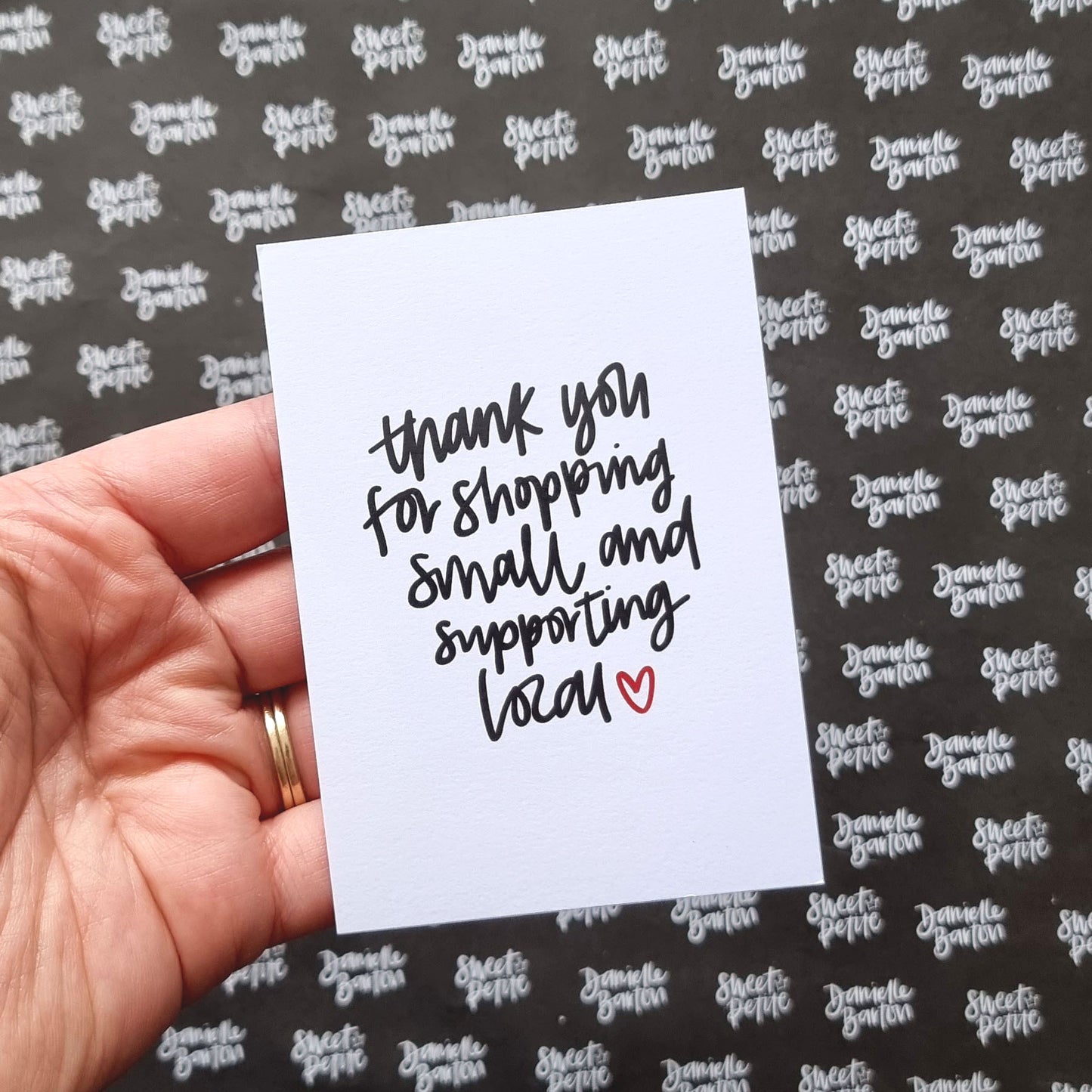 A7 Business Thank You Cards | Thank you for shopping small and supporting local | by Sweet Petite