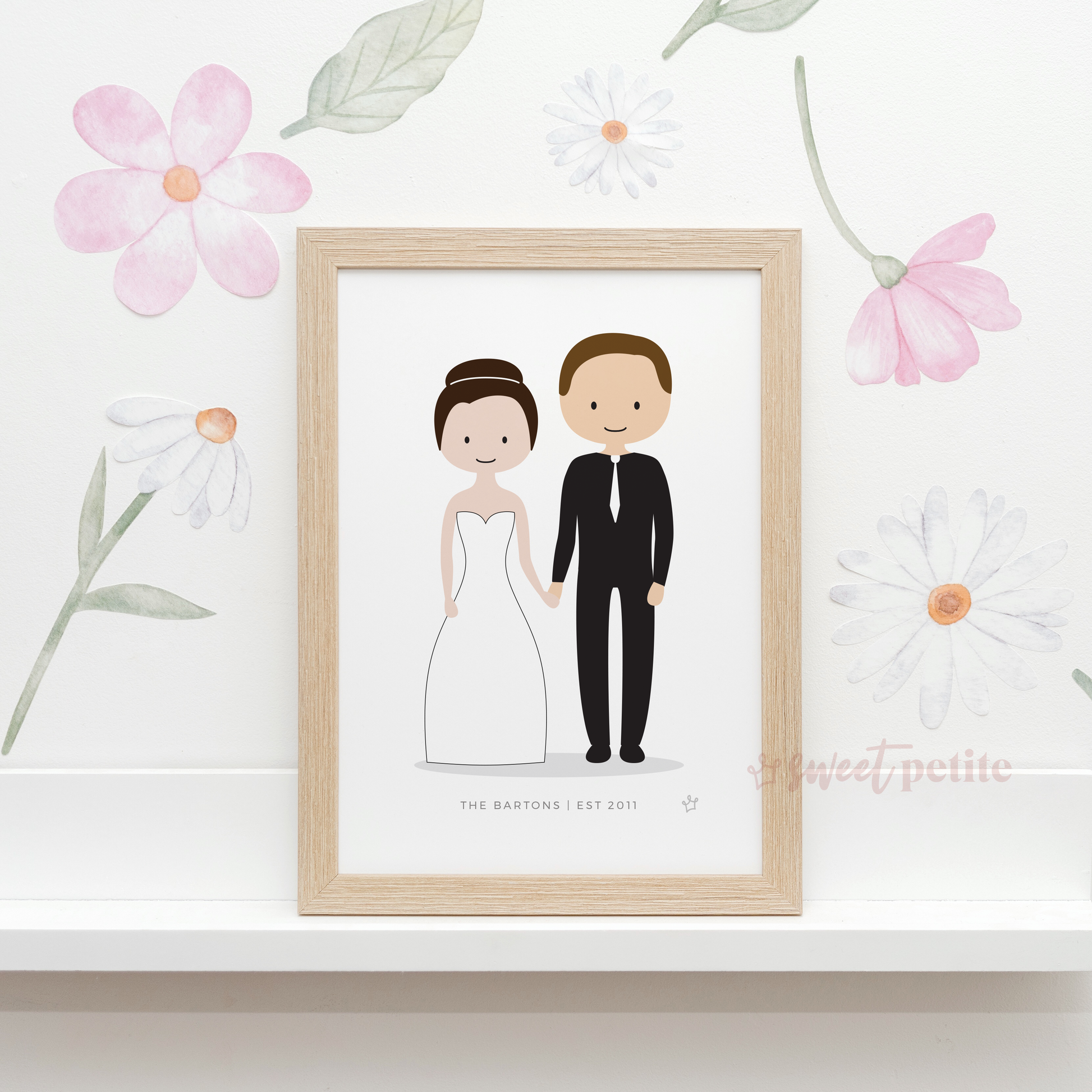Sweet Petite | Bespoke Portrait Print | Personalised Family Art, Personalised Portrait, Personalised Print, Custom Family Artwork, Wedding Portrait