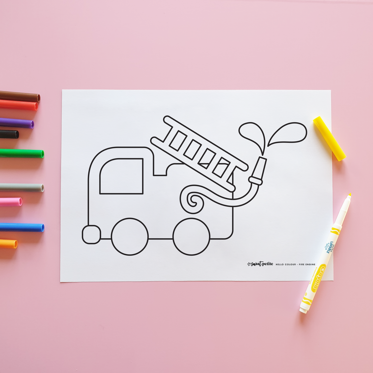 Fire Engine Colouring Page