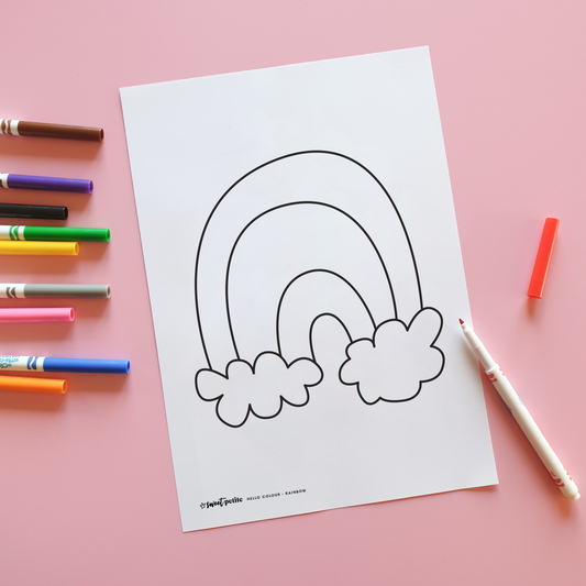 Rainbow Colouring Page Freebie