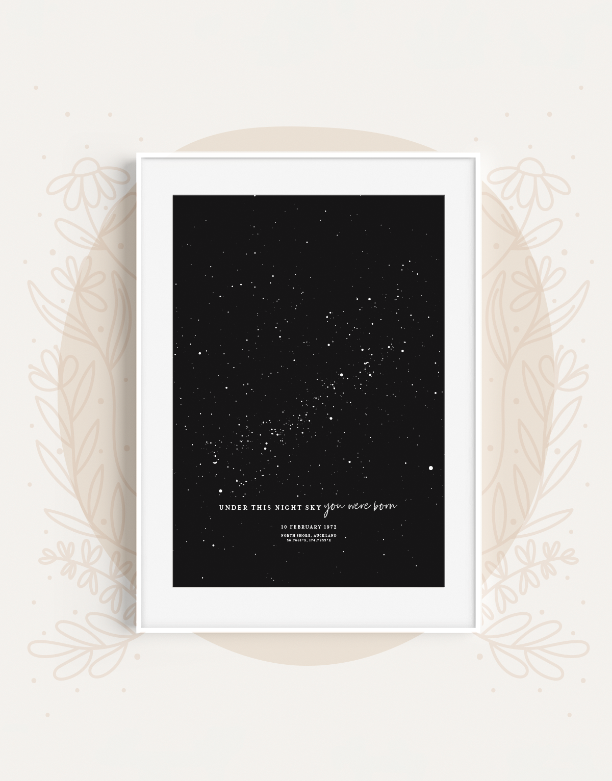 the night sky birth print