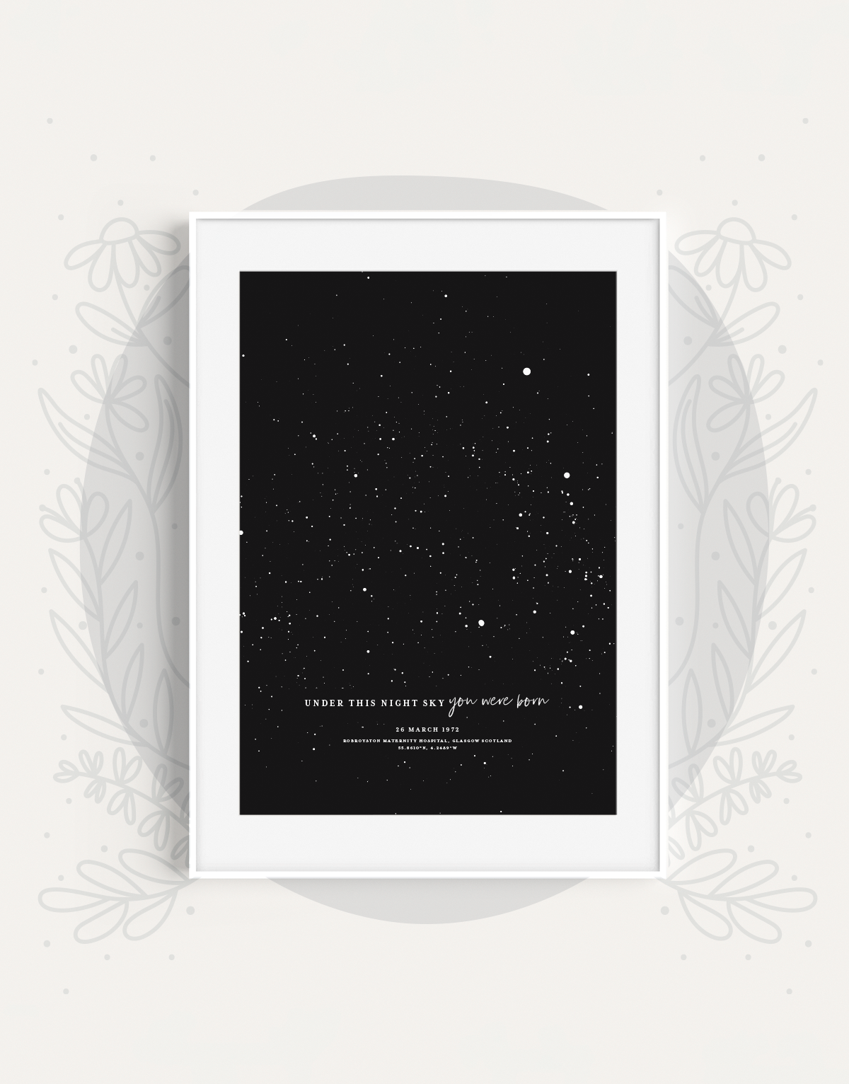 the night sky birth print